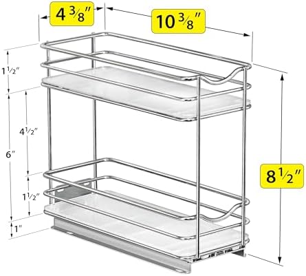 LYNK PROFESSIONAL® Pull Out Spice Organization for Cabinets - 4-3/8 inch Wide – Spice Rack for Inside Cabinets, Slide Ou