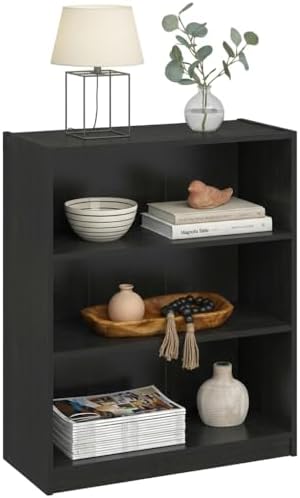 3 Shelf Bookcase, 31.5" H Small Book Shelf for Small Spaces, 3 Tier Bookshelf for Home Office and Dorm, Short Wooden Sto