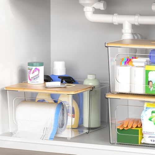 iCASA 2 in 1 Trash Bag Holder Garbage Bags Dispenser Under Sink Organizer