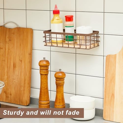 Funrous 2 Pcs Metal Small Wire Basket Wall Hanging Wire Basket Hang Small Bathroom Kitchen Storage Organizer Toilet Pape