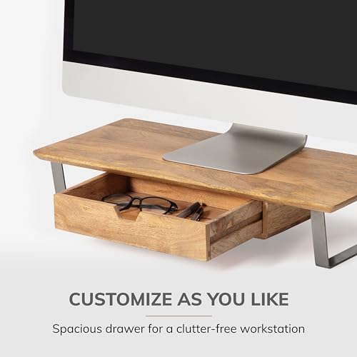 Anji Mountain Monitor Stand for Desk - Desktop Organizer & Laptop Riser, Ergonomic Monitor Riser, Space-Saving, Durable,