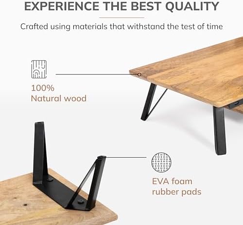 Anji Mountain Monitor Stand for Desk - Desktop Organizer & Laptop Riser, Ergonomic Monitor Riser, Space-Saving, Durable,