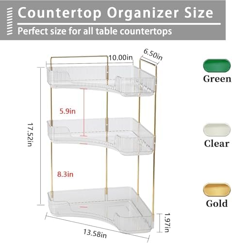 Corner Bathroom Counter Organizer, Vanity Trays for Bathroom, Skincare Makeup Organizer Shelf, Shelf Cosmetics, Toiletri