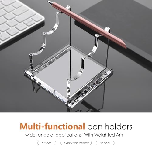 SANRUI 3 Tier Acrylic Pen Holder Display Stand, Clear Desk Pencil Rack