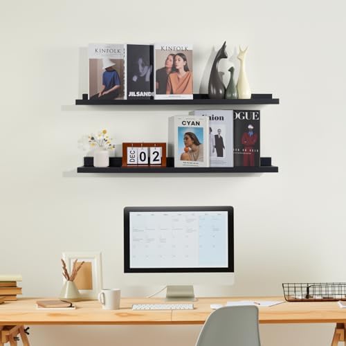 NEXHOME PRO Floating Shelves for Wall Set of 2,36 Inches Picture Ledge Shelf, Kids Bookshelf Wall Mounted for Living Roo