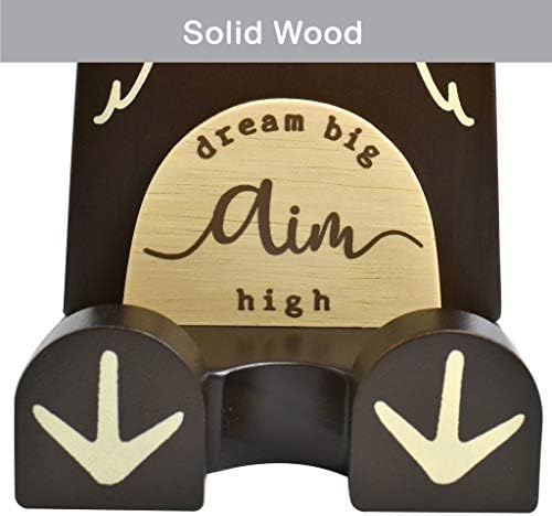 I'm Wood Multipurpose Eyeglass Phone Pen & Pencil Holder Stand Stationery Desk Box Organizer Accessories, Home Office Desktop Decor Birthday Graduation Gifts “Dream Big Aim High” (Owl)
