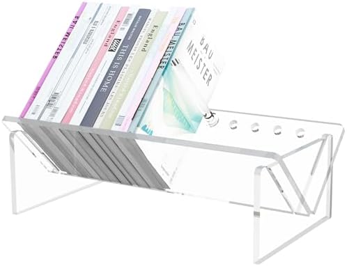 RekRang Acrylic Desk Bookshelf,Small Desktop Bookcases Clear Book Shelf Organizer for Home Office School,Book Stand Disp