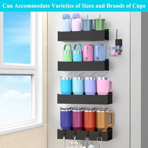 HuggieGems Metal Magnetic Water Bottle Holder for Refrigerator, Cup Holder Organizer for Stanley and Tumbler for Kitchen