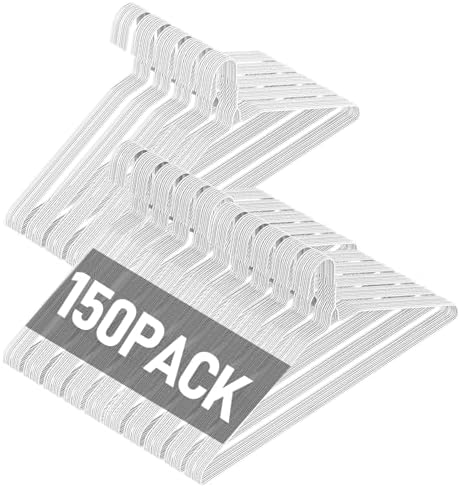 SPECILITE Wire Metal Clothes Hangers Bulk 150 Pack, Ultra Thin, White