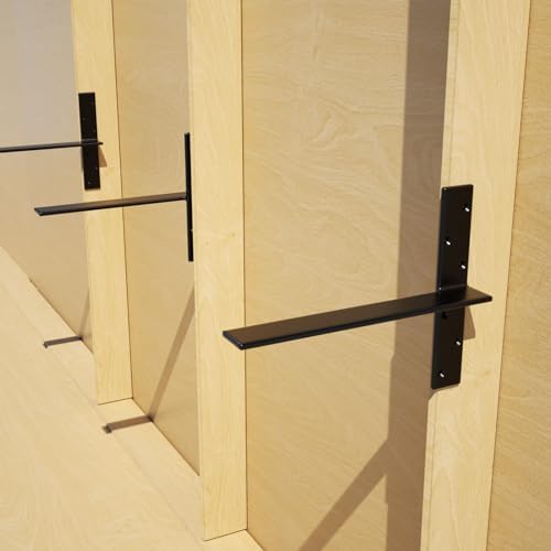 Free Hanging Countertop Support Bracket 12" Lx2.5 W 3 Pack Heavy Duty Hidden Floating Wall Shelf Bracket 3/8" Thick for 