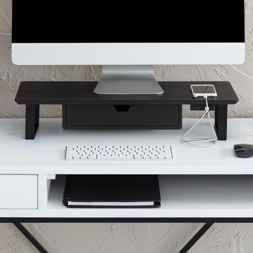 Anji Mountain Monitor Stand for Desk - Desktop Organizer & Laptop Riser, Ergonomic Monitor Riser, Space-Saving, Durable,