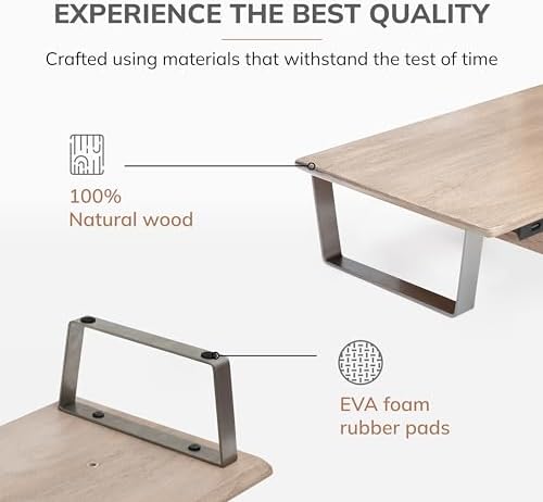 Anji Mountain Monitor Stand for Desk - Desktop Organizer & Laptop Riser, Ergonomic Monitor Riser, Space-Saving, Durable,