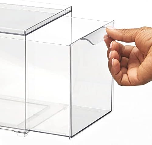 mDesign Kitchen Storage Drawer Box – Plastic Storage Box with Pull-Out Drawer – Pantry, Fridge and Cupboard Storage for 