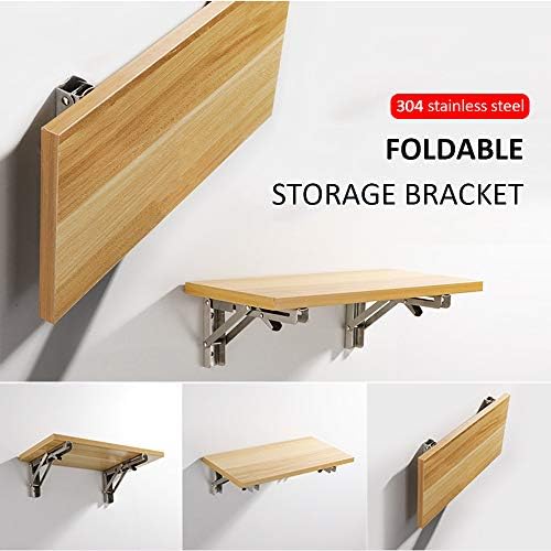Storystore Folding Shelf Brackets - 18 Inch Heavy Duty Stainless Steel Collapsible Shelf Bracket for Bench Table, Space 