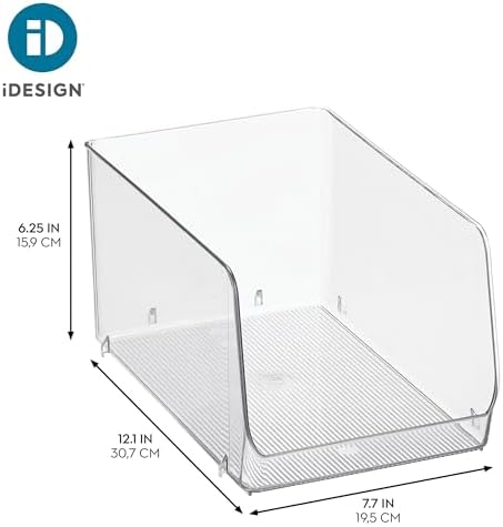 iDesign Clear Plastic Stackable Storage Bin, 2-Pack