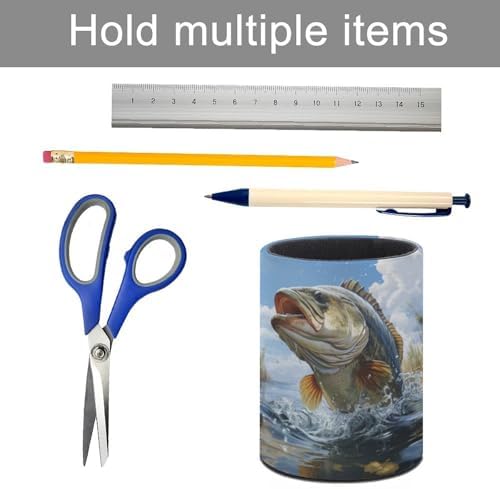 Bass Fish Pen Holder Pencil Cup for Desk Organizer