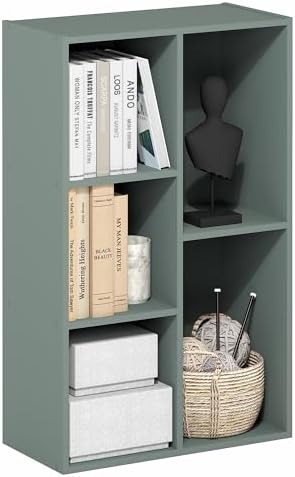 Furinno LUDER Book Shelf, 5-Cube Bookshelf, Reversible Bookcase, 9.4 x 19.5 x 31.5, Easy Assembly, for Living Room, Bedr