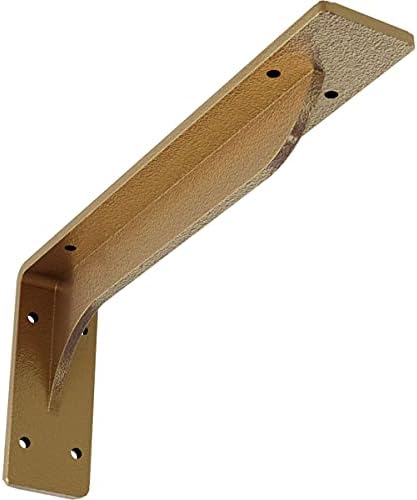 Ekena Millwork BKTM02X12X05EBHGO Steel Bracket Embrey, 2"W x 12"D x 5 1/4"H, Hammered Gold