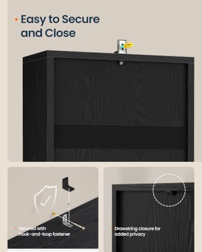 SONGMICS HOME Bookshelf, 3-Tier Narrow Corner Bookcase