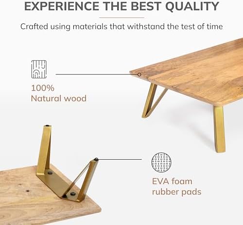 Anji Mountain Monitor Stand for Desk - Desktop Organizer & Laptop Riser, Ergonomic Monitor Riser, Space-Saving, Durable,