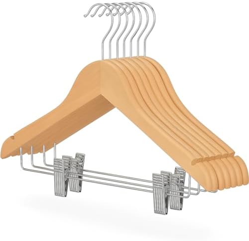 US TECH Heavy Duty Plastic Hangers with Adjustable Clips 10 Pack | Non Slip, Slim Design with Anti Rust Hook | Thin Hang