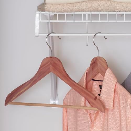 Household Essentials 26140 CedarFresh Red Cedar Wood Clothes Hangers with Fixed Bar and Swivel Hook - Set of 4