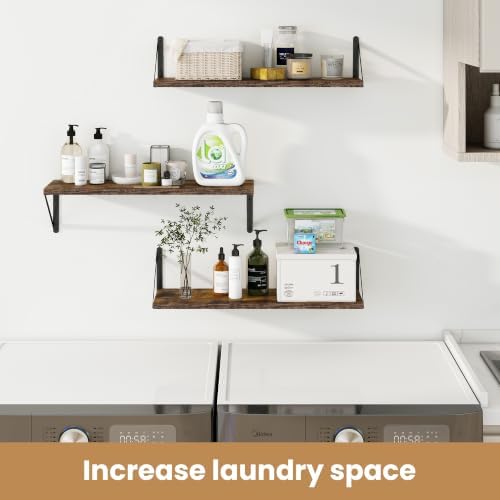 Heimlove Floating Book Shelves for Wall,27.56Inches Long Wall Mounted Bookshelves,Heavy Duty Bracket Shelves for Living 