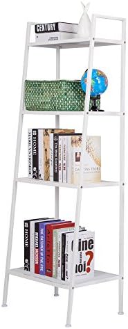 4 Tier Industrial Metal Bookshelf,Modern Ladder Bookcase Storage Organizer,Open Display Storage Rack,Plant Flower Shelve