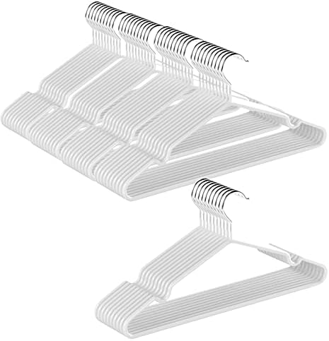 Hangers 50 Pack Non-Slip Space Saving 16 inch White