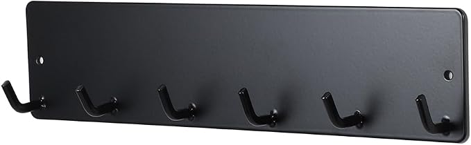 Kalekey Magnetic Key Holder for Metal Front Door Towel Hook Brush Organizer for Laundry Room on Dryer Washer Hat Hanger for Entryway for Festival Holiday Decorations (Black Shiny)
