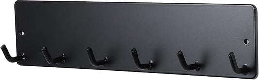 Kalekey Magnetic Key Holder for Metal Front Door Towel Hook Brush Organizer for Laundry Room on Dryer Washer Hat Hanger for Entryway for Festival Holiday Decorations (Black Shiny)