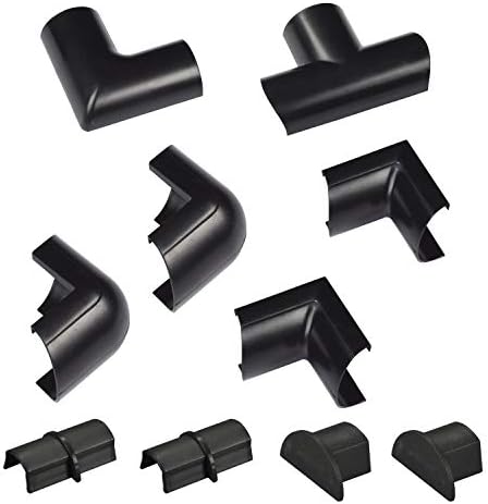 D-Line Medium Cable Raceway Accessory Pack, Join 1.18in x 0.59in Cord Cover Lengths, 10 Accessories Included, Hide Cords