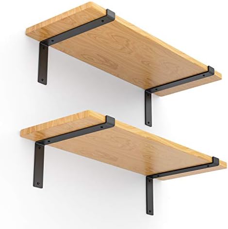 Shelf Brackets 12 Inch Heavy Duty Shelf Brackets Wall Hanging with Screws, 4 Pack Metal Shelf Bracket Decorative Corner 