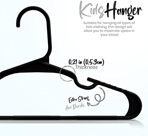 Utopia Home Kids Hangers 60 Pack – 11.5 Inch Baby Closet Hangers Black