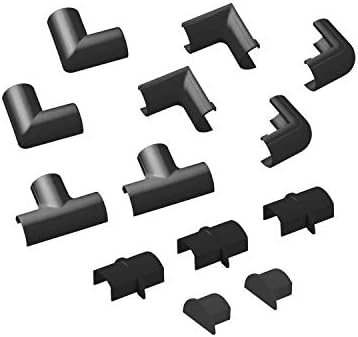 D-Line Small Cable Raceway Accessory Pack, Join 0.78in x 0.39in Cord Cover Lengths, 13 Accessories Included, Hide Cords 