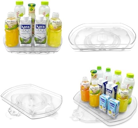 Incostar 360° Rotating Lazy Susan Turntable - Multifunctional Rectangular Organizer 15.1" x 11.4" for Refrigerator, Cabi
