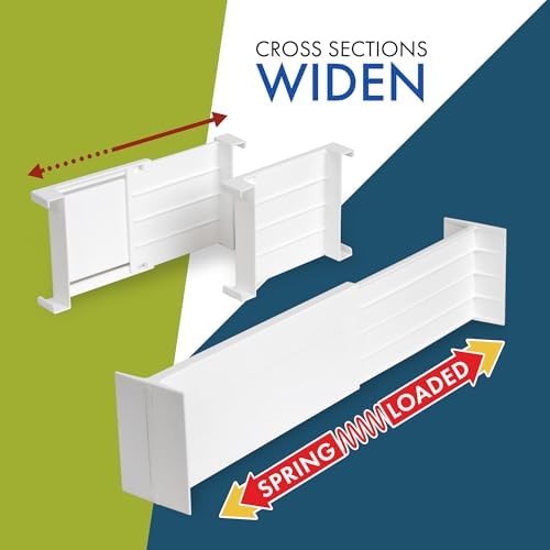 Dial Industries Dresser Drawer Dividers, 4 Pk + 3 Cross Dividers, 4.5" Deep