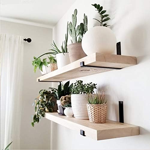 Shelf Brackets 12 Inch 4PCS Heavy Duty Frosted Black Wall Bracket with Lip for Floating Shelves Rustic Iron Metal Shelf 