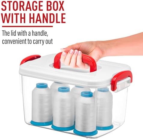 Tribello Clear Plastic Storage Bins with Lids and Handle Stackable Storage Bins, 5 Quarts - 2 Pack