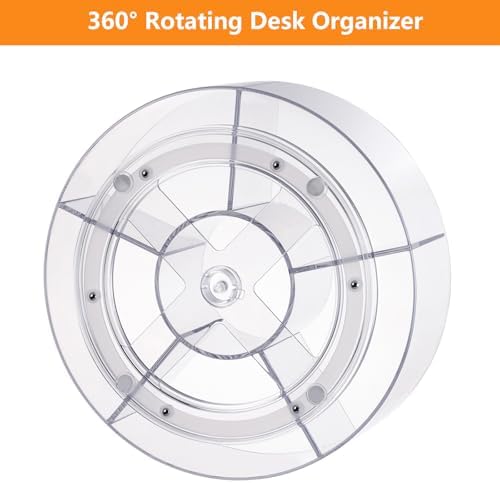 360 Rotating Makeup Organizer for Vanity, 10” Desk Acrylic Spinning Cosmetic Skincare Organizer Countertop, Large Clear 