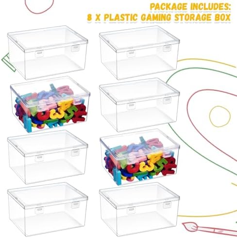 SiliFine 8 Pcs Clear Plastic Storage Bins with Lids Stackable for Toys