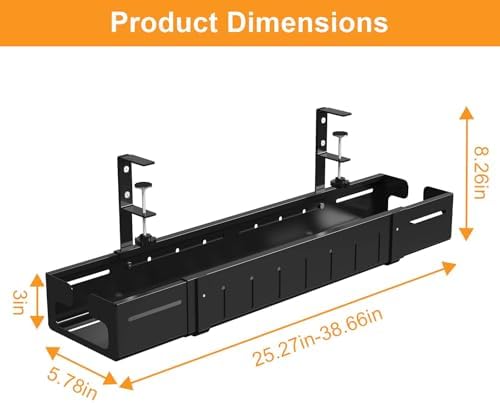 REALINN Under Desk Cable Management Tray Black
