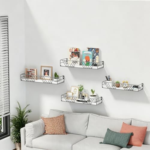 Amaoot Floating Shelves for Wall Set of 4, Wall Shelf Wood Floating Shelf