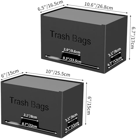 STWWO 2-Pack Trash Bag Holder Dispenser, Stackable Garbage Bag Dispenser