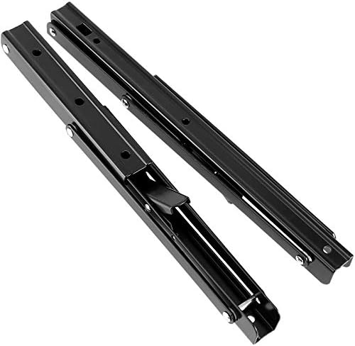 6 PCS 16 Inch Black Folding Shelf Brackets Heavy Duty, Wall Mounted Collapsible Triangle Shelf Bracket for Table Bench W