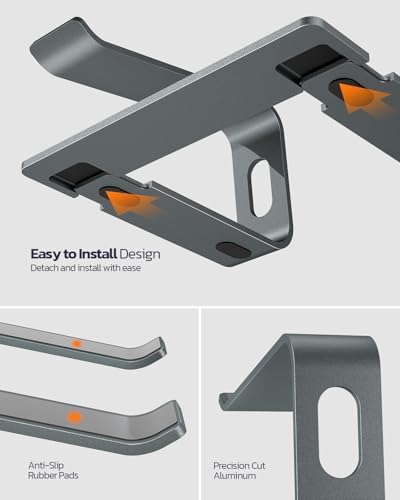 Nulaxy Full Aluminum Laptop Stand, Stable Support to 22 lbs, Open Cooling