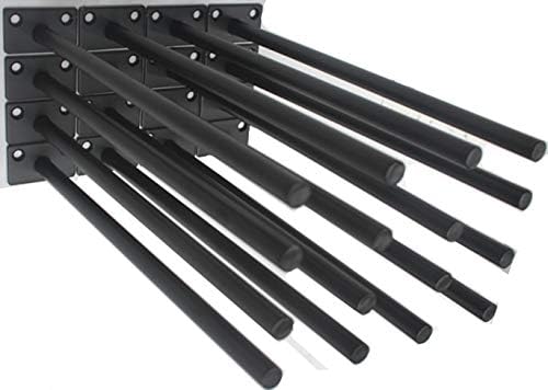 16 Pcs 11" Black Solid Steel Floating Shelf Bracket Blind Shelf Supports - Hidden Brackets for Floating Wood Shelves - C