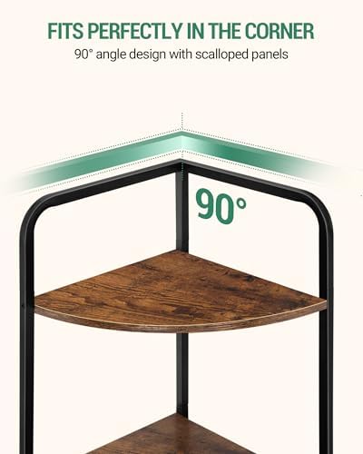 Hzuaneri Corner Shelf Stand Corner Bookshelf Standing Shelf Plant Shelf
