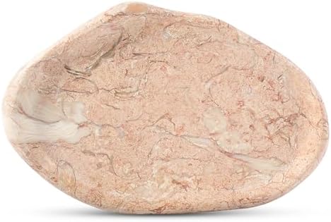 Koville Luxurious Natural Pink Marble Vanity Tray, Cloud Shape Serving Stone Key Tray for Home Decor, 10" x 7" Marble St
