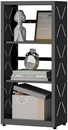 SteeLoong 3 Tier Bookcase,Metal Bookshelf with Adjustable Feet & Shelves